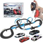 AGM MASETCH High Speed Series Tram Dual Track Set, 8.4m Electric Track with 3 Vehicles Official Licensed Slot car Racing, Comes with 2 Hand Controls and Track Parts and a Lap Counter
