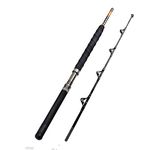 Fiblink 1-Piece/2-Piece Saltwater Offshore Heavy Trolling Rod Big Game Roller Rod Conventional Boat Fishing Pole with Roller Guides (2-Piece,5’6”,30-50LB)