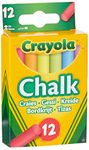 CRAYOLA Anti-Dust Coloured Chalk - Assorted Colours (Pack of 12) | Smooth Texture Makes Writing & Drawing on Blackboards Easy!