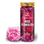 BLUE TEA - Rose Tea - 25gm - 25 Cups | Diwali Gifts | Super Anti-Oxidant | Natural Sun-Dried Petals | Herbal Tea - Flower Based | Vitamin - C Rich | For Beautiful Hair & Skin | Pet Jar