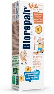 Biorepair® - Pasta de dientes para niños, 0-6 años, melocotón, pasta de dientes para niños sin flúor, sabor melocotón, anticaries, para encías saludables, 50 ml