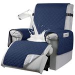 RAPRAP Waterproof Recliner Chair Cover, Recliner Sofa Coves with 6 Side Pockets, Anti-fouling 1 Seats Armchair Recliner Cover, Non-slip Chair Protectors for Recliner with Adjustable Tightening Straps