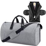 Handcuffs Garment Duffel Bag | Convertible Large Carry On Bags for Travel with Shoulder Strap | Hanging Suit Luggage Bag for Men | Women | Business | Travelling | Gifts | Travellers (Grey)