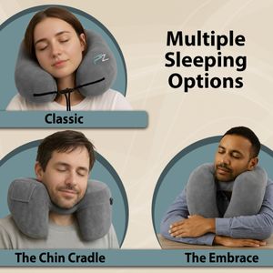 FLOWZOOM Air Travel Pillow – Grey, Lightweight Neck Support