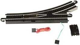 Bachmann Trains - Snap-Fit E-Z TRACK REMOTE TURNOUT - LEFT (1/card) - STEEL ALLOY Rail With Black Roadbed - HO Scale