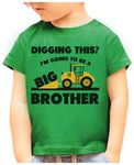 Tstars Big Brother Shirt for Toddler Pregnancy Announcements Tractor Shirts for Boys 3T Green