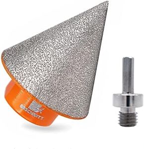 Diamond Beveling Chamfer - 1-3/8"(35mm) Diamond Countersink Drill Bits - for Existing Holes Enlarging Shaping Trimming in Tile Marble Granite Ceramic with 5/8-11" Thread Adapter（Triangle Shank）