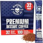 Blackout Coffee Colombian Arabica Instant Coffee, Strong Aromatic, Fresh Roasted in the USA, Premium Coffee Single Serve Packets, 32 Count