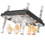 Chick Brooder Heating Plate,Adjustable Height and Angle Chick Brooder,Safe Incubators Alternative to Heat Lamps and Hens,for Chicks/Ducks Thermostat (10" x 10") for 15 Chicks - Black