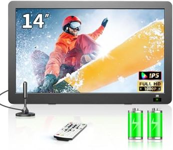 Erasiny 14" Portable TV, Small TV with Antenna ATSC Tuner, LCD Monitor 1080P, HDMI, USB, AV in, Portable TV for Camping, Car, RV, Travel, Compatible Roku, Firestick, Remote Control