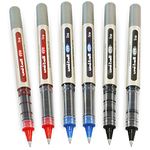 uni-ball EYE - UB-157 Rollerball Pens - 0.7mm Nib - Black, Blue, Red - Pack of 6