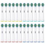 Banavos Toothbrush Heads Compatible with Most Braun Oral B Electric Toothbrushes, 24 Pieces Classic Round Brush Heads Replacement Refills for Professional Care and Vitality Pro Smart Genius Series