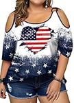 Plus Size American Flag Shirt Women