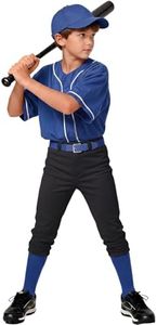 Youth Boys Baseball Pants Girls Softball Tee Ball Pant Uniform Elastic Waist Pants (Black 16-17 Years)
