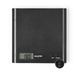 Salter Arc Kitchen Scale – Digital Food Weighing Scales For Precise Cooking/Baking, Slim Platform for Compact Storage, Add & Weigh/Tare Function, 3kg Capacity, Battery Included, Black