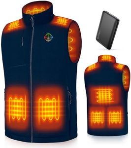 KOVNLO Mens Heated Vest with Battery Pack Included, Fleece Lightweight Electric Heating Vest for Outdoor, Work, Hiking
