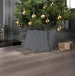 Wonderland® Christmas Tree Rattan Wicker Skirt Stand Base Basket In Grey Decor Xmas