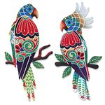 dreamskip Outdoor Wall Decor, Parrot Decor, Outdoor Metal Wall Art, Mexican Birds Wall Sculpture, for Outside, Yard, Fence, Garden, Patio