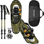 Retrospec Drifter 25/30 Inch Snowshoes & Trekking Poles Bundle for Men & Women, Durable All Terrain with Fully Adjustable Binding and Carry Bag with Lightweight Aluminum Hiking & Walking Sticks