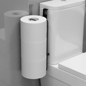 Toilet Paper Holder for 3 Roll Tissue, 1 Pack Bathroom Toilet Paper Storage Over The Tank, Stainless Steel Rustproof Bathroom Toilet Paper Roll Holder Wall Mount, Black