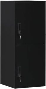 WISUNO 2 Door Vertical Stackable Storage Cabinet with Lock,Anti-Failing Device, Metal Lcoker,Organizer for Office, Home, Gym, School,Employee,Kids. (2D-Black)