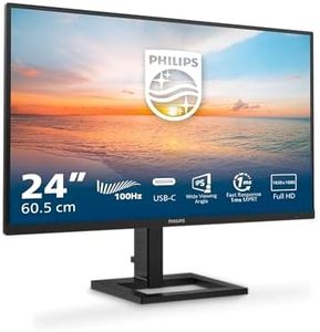 Philips 24E1N1300AM - Moniteur FHD 24 Pouces, réglable en Hauteur, Haut-parleurs (1920x1080, 100 Hz, HDMI, USB-C (65W Power Delivery) hub USB) Noir