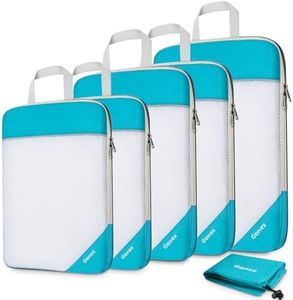Gonex Compression Packing Cubes Mesh Organizers L+M+S+XS+Slim+Laundry Bag Blue
