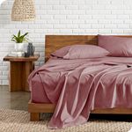 Bare Home Queen Sheet Set - Luxury 1800 Ultra-Soft Microfiber Queen Bed Sheets - Double Brushed - Deep Pockets - Easy Fit - 4 Piece Set - Bedding Sheets & Pillowcases (Queen, Heathered Rosewood)