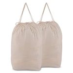 MCleanPin Washable Laundry Bags with Handles,Dirty Clothes Storage for College Dorm or Travel, Laundry Liner Fit Most Laundry Hamper or Basket,2 Pack (Beige)