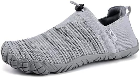WateLves Water Shoes Womens Mens - Comfortable Lightweight Striped Pattern Barefoot Shoes for Beach Swim Pool Yoga Boating Water Aerobics(Light Gray,36)