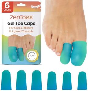 ZenToes 6 Pack Gel Toe Cap and Protector - Cushions and Protects to Provide Relief from Missing or Ingrown Toenails, Corns, Blisters, Hammer Toes (Variety, Tidal)