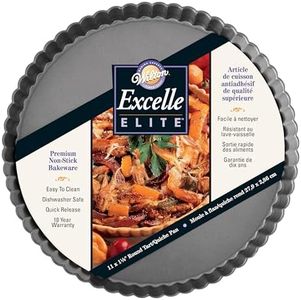 Wilton Excelle Elite Non-Stick Tart Pan and Quiche Pan with Removable Bottom, 11-Inch, Gray