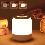 Touch Night Light for Kids, Nursery Lamp with 3 Colors, Stepless Dimming Baby Night Light, PortableTouch Lamp, USB Rechargeable LED Night Lights for Bedroom