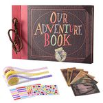 Our Adventure Book, TEOYALL Up Scrapbook Handmade DIY Photo Album with Embossed Cover