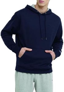 Champion Hoodie, Powerblend, Fleece Striped Sweatshirt for Men (Reg. Or Big & Tall), Navy C Logo, X-Large Tall