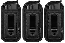 3 Pack Universal Magazine Holster, IWB Mag Pouch Concealed Carry, Single Double Stack Mags Holder for Glock 17 19 26 43 Sig P365 P320 S&W M&P 9mm .40 .45 .380 Fits 7 10 15 Round Ammo Clips for Pistols