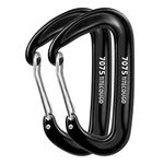 12KN Aluminium Horse Carabiner Clip Big Size Carabiners for Clips Backpacking Weights Heavy Duty Large Hammock Accessories Key Chain Dog Leash Keyring Gated Harness Wiregate Utility Costly Black