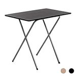 80cm Wooden Folding Computer Desk - Silver Frame, Black Top - Laptop Notebook Table PC for Writing Study Office Bedroom & Gaming - by Harbour Housewares