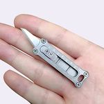 NBGDY Small Titanium Utility Knife,EDC Pocket Knife Folding Knife with 10 Replaced Blades, Ultralight Keychain Knife only 0.35oz.(kpq-1043)