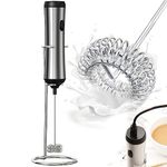 Milk Frother Electric, USB-Charging Milk Frother Handheld Electric - Double Layer Whisk Mini Blender and Electric Mixer - Coffee Frother for Frappe, Latte, Matcha