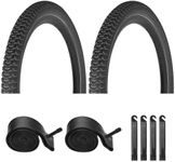 Bike Tires 12.5"/14"/16"/18"/20"x2.125" for Kids Bike, 2PCS Folding Replacement Bike Tire and 2PCS Bike Tubes 12.5/14/16/18/20 x 1.75-2.125 Inch Fits Most Kids Bikes, with 4PCS Tire Levers, Black