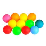 GroveEss 12 PCS Colored Table Tennis Balls,Games Training Ping Pong Balls,Cat Toys and Party Decoration Suitable Beginner Adult Not for Professional Athletes(Color Random)