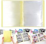 Briartw Large Sticker & Photo Storage Album with 80 Pockets,PP Material, Clear Inner Pockets for Postcards, Stamps, Cutting Dies,Sticker,Paper Organization (Yellow)