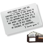 Stainless Steel Engraved Wallet Insert Card,Personalized Wallet Card,Never Forget That I Love You Valentine's Day Wedding Birthday Gift for Men Fiance Couple Gift,Anniversary Card Gifts