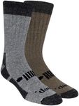 Jeep Men's Performance Wool Hiking Crew Socks-2 Pair Pack-Heavyweight Cushioned Comfort, Gray, 8-12