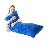 WhatsBedding Body Pillows for Adults, Ultra Soft Faux Fur Body Pillow Cover with Hidden Zipper Closure, Fuzzy 21 x 54 Body Pillow Case, Fluffy Long Body Pillow, Navy Blue