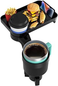Car Cup Holder Tray with Expandable Base Car Food Tray Table Compatible with Yeti 20/26/30 oz Hydro Flasks 32/40 oz Camelbak 32/40 oz and Other Bottles in 3.4"-3.8"