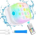 VIDOME Underwater Led Lights with Remote, IP68 Waterproof Magnet Floating Lights for Bathtubs, Ponds, Parties (1 Set)