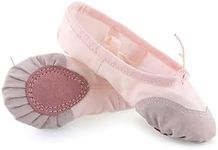 Daydance Beige Girls Ballet Shoes Soft Split Sole Ballet Slippers Dance Flats