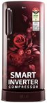 LG 185 L 5 Star Inverter Direct-Cool Single Door Refrigerator (GL-D201ASEU, Scarlet Euphoria, Base stand with drawer)